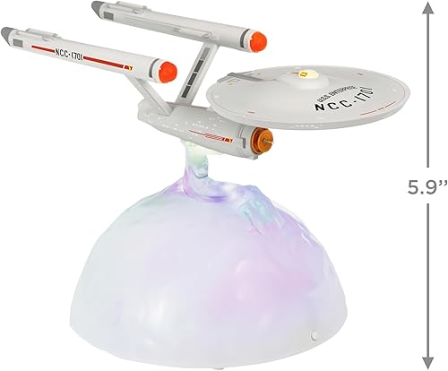 Miniatura 3 de Hallmark Keepsake Decoración de mesa, Star Trek U.S.S. Enterprise NCC-1701 con luz y sonido, regalos para fanáticos de Star Trek