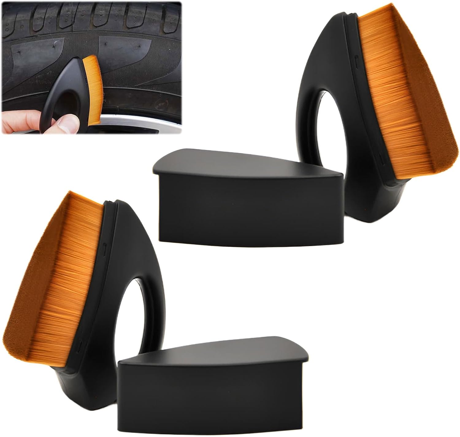 Tyre Shine Applicator,2PCS Tyre Brush,Tyre Shine,Tyre Dressing,Tyre Gel
