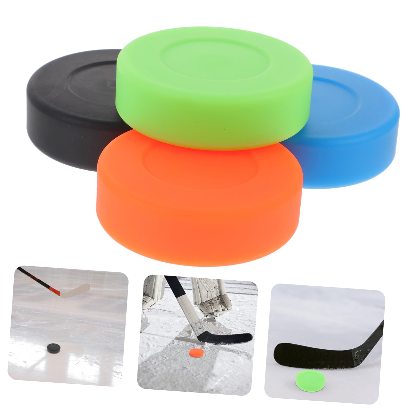 4 Stück PVC Eishockey Pucks mit Hoher Dichte und Niedrigem Reibungswiderstand Leichtes Hockeyzubehör für Training und Wettkampf dem EIS
