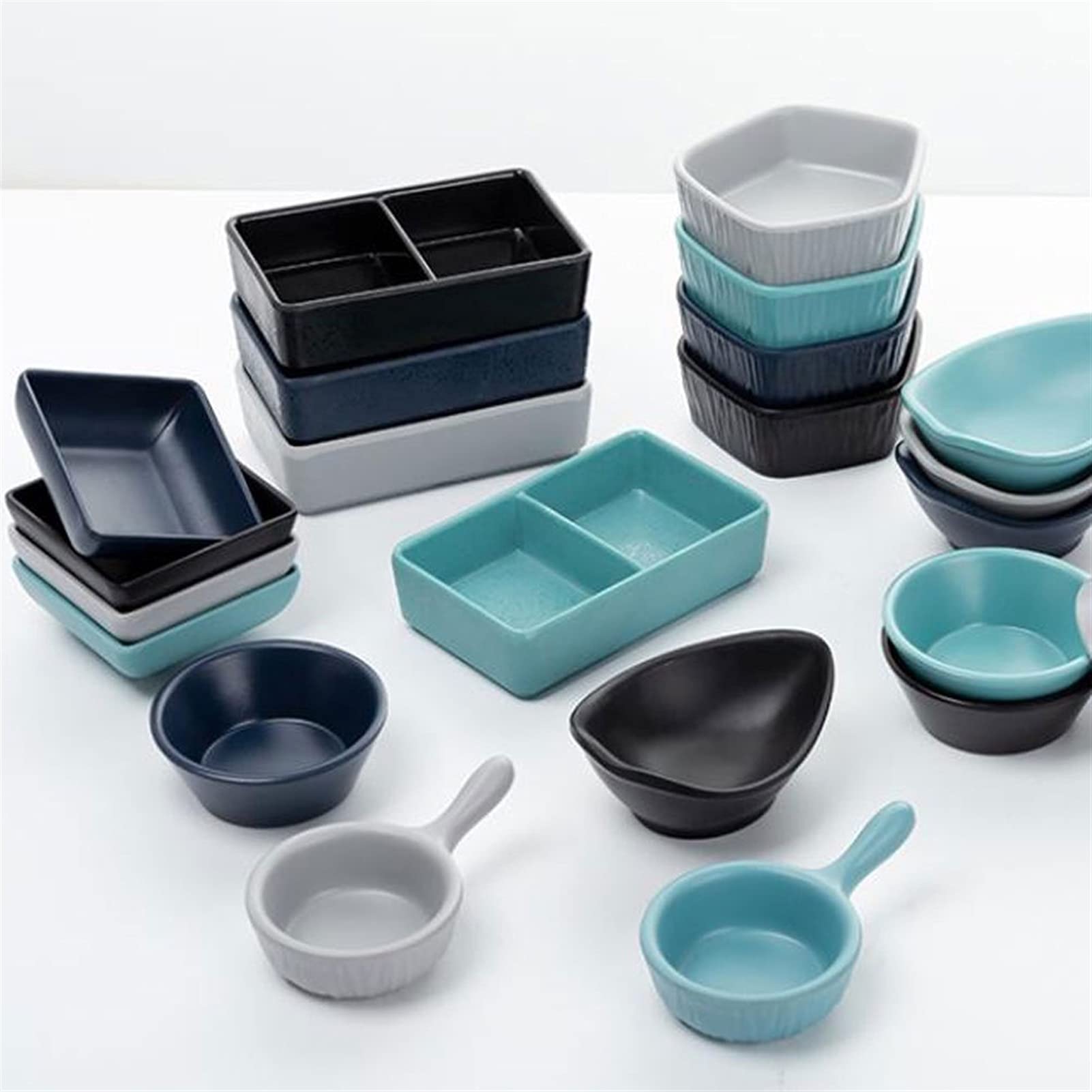 10er-Set Dip-Schalen aus Melamin-Kunststoff, Mini-Vorspeisenteller für Sushi, Ketchup, Sojasauce, Essig, Servieren von Gewürzgerichten