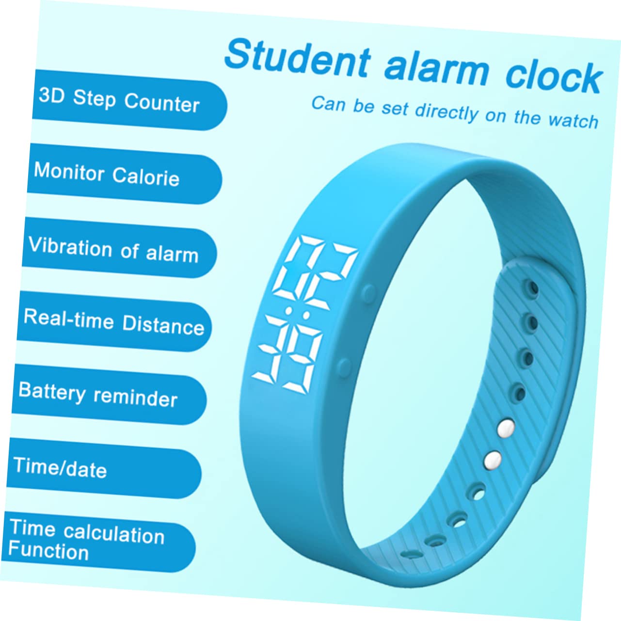 NUOBESTY Bracciale Intelligente in Silicone Cinturino LED Orologio Sportivo per Fitness che Monitora Passi Distanza e Calorie Adatto per Allenamenti e Uso Quotidiano