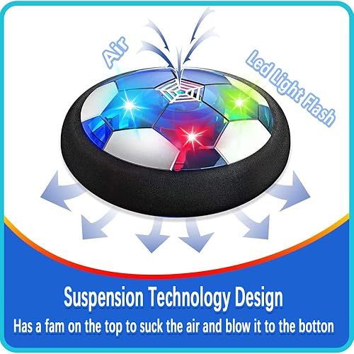 Miniatura 6 de JRD&BS WINL Hover - Pelota de fútbol para niños y niñas, pelota de fútbol flotante recargable con luces LED y cojín de espuma, juego de fútbol de