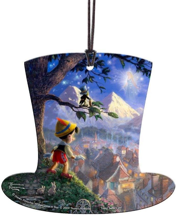 Disney Pinocchio Top Hat Shaped Hanging Acrylic Print Accessory - Thomas Kinkade Art ACPTOPHAT220