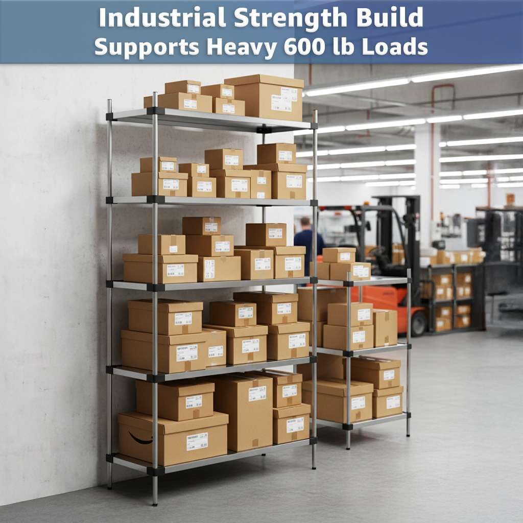 2-Pack 21" x 36" Solid Metal Galvanized Shelf - Heavy-Duty Commercial & Warehouse Storage