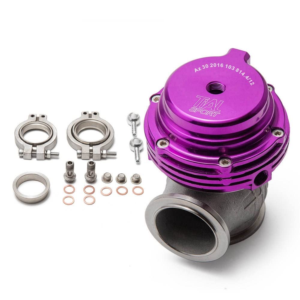 VáLvulas De Escape Válvula de descarga externa de 38 mm, válvula de descarga turbo con bridas de banda en V for colector Turbo de sobrealimentación Valvula De Descarga(Purple)