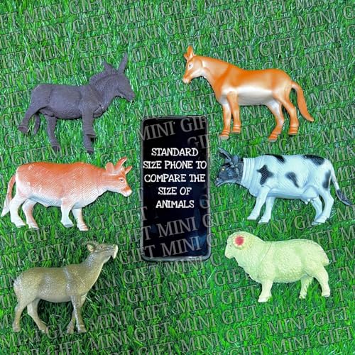 Image of 12 Pcs Unbreakable Rubber Animal Toy Set for Kids, Big Size Pet and Wild Animal Mix Toy
