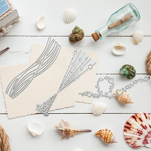 Miniatura 4 de Juego de 3 troqueles de corte para hacer tarjetas, troqueles de corte de metal con burbujas de corazón, troqueles de encaje en relieve, línea