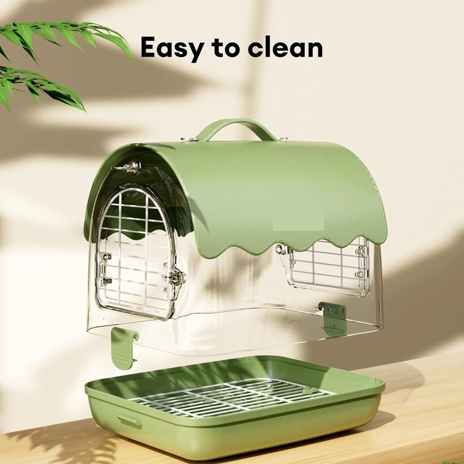 Parakeet Cage,Accessories, Bird Carrier Backpack with Perch, Transparent Travel Cage Bag with Shade Cover Visible Window for Parrots Budgie Small Birds(Green)