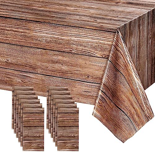 Amazon.com: Natural Wood Grain Tablecloths Rustic Plastic Table Covers ...