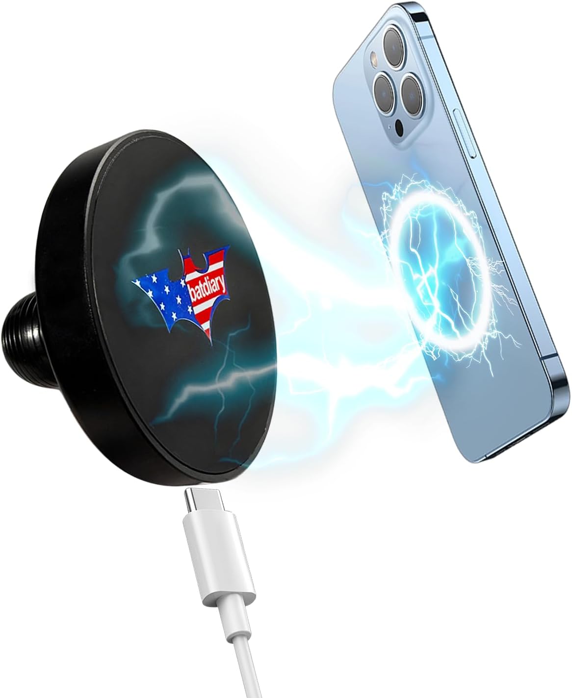 Phone Charger with Powerful 55N Magnets Contains Twenty Magnet Rings,Compatible with All Phone and All 20mm Ball Mount Bases