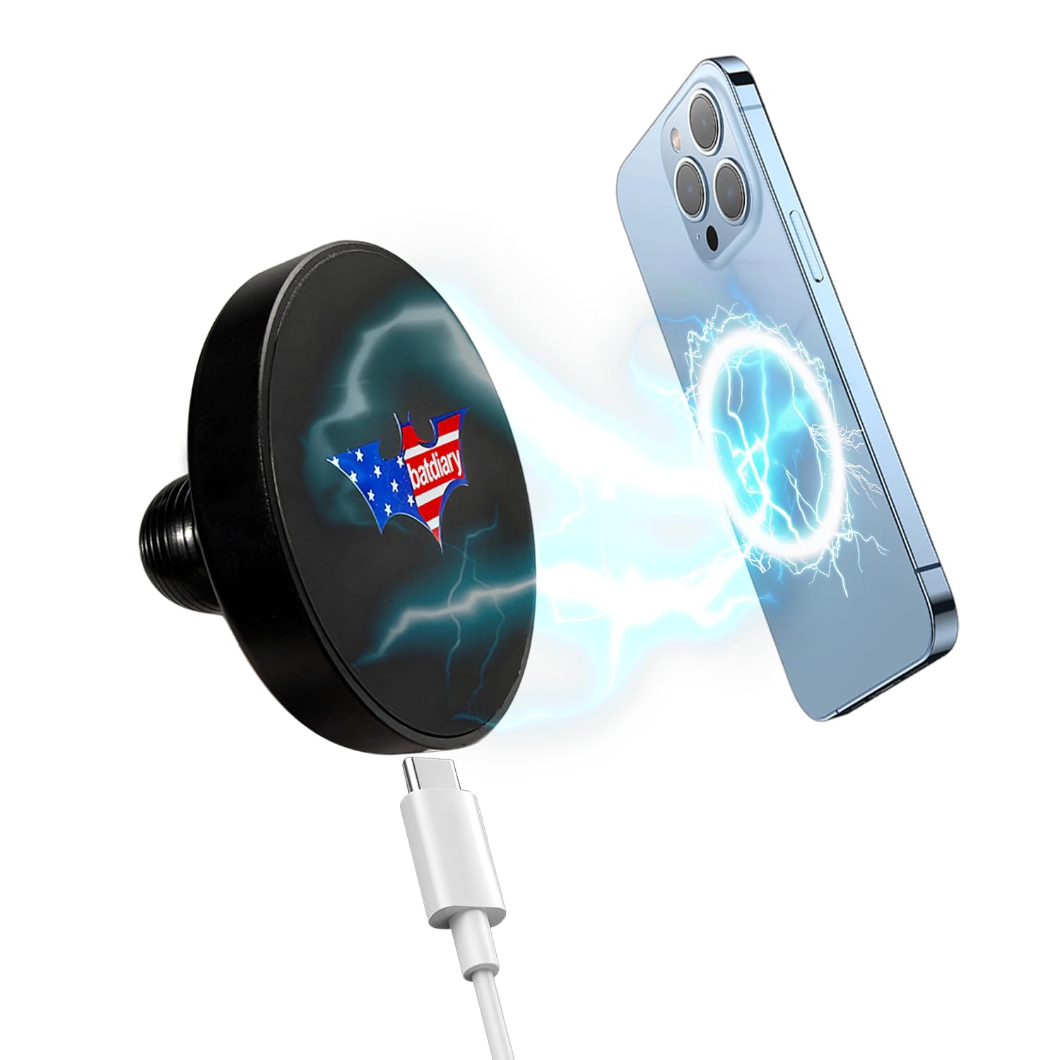 Cargador de teléfono con potentes imanes 55N que contiene veinte anillos magnéticos, compatible con todos los teléfonos y todas las bases de montaje de bola de 20 mm