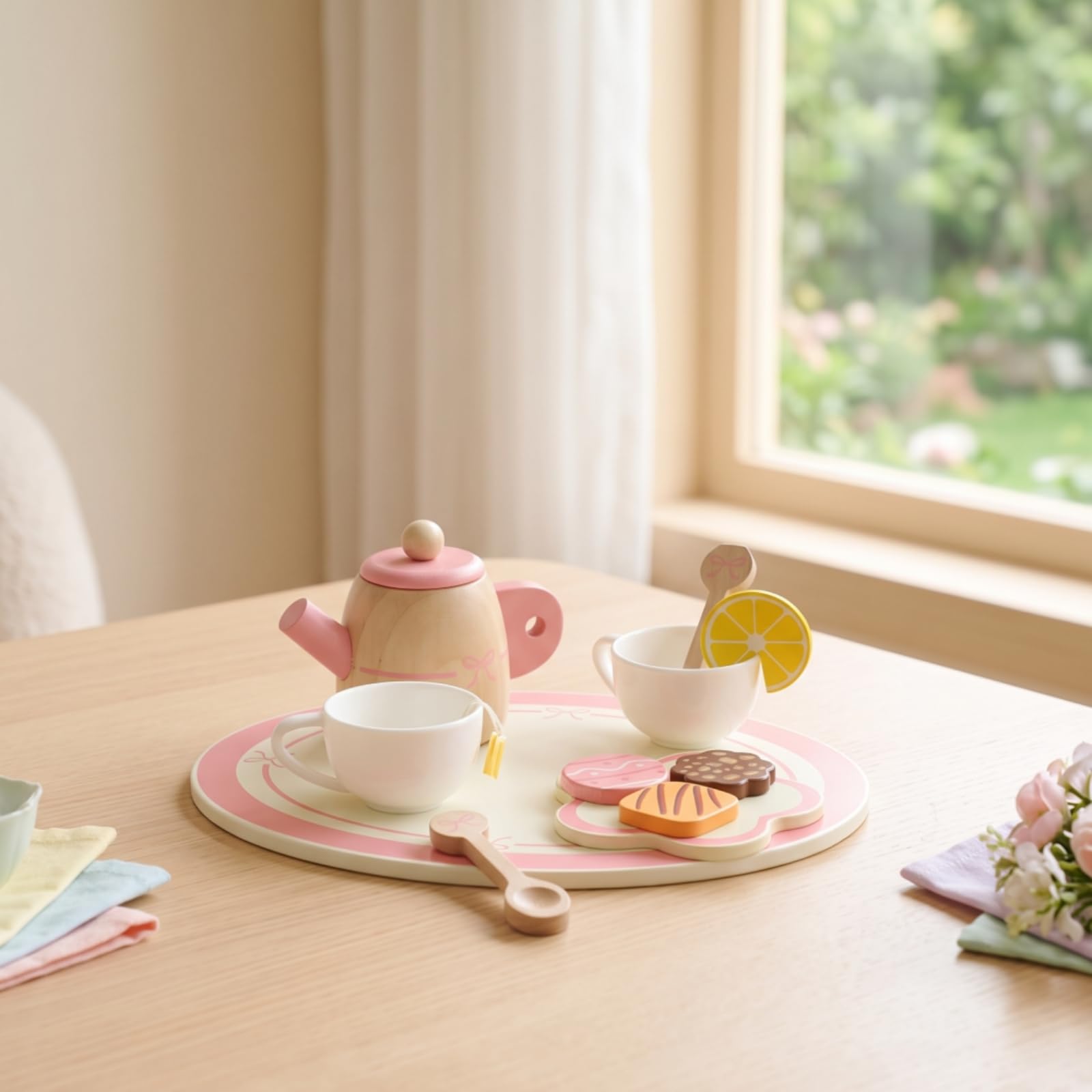 Amagogo Cucina Giocattolo da Tavolo Gioco di Ruolo Accessori Pentole Posate Cibi Finti Compatto per Gioco Quotidiano Apprendimento Prescolare Casa Regali , Tostapane Giallo Crema