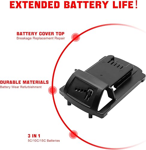 Miniatura 5 de Compatible con Milwaukee M18 6.0 - Carcasa de repuesto para batería 10C 18650, carcasa de plástico de repuesto para batería Milwaukee 48-11-1850