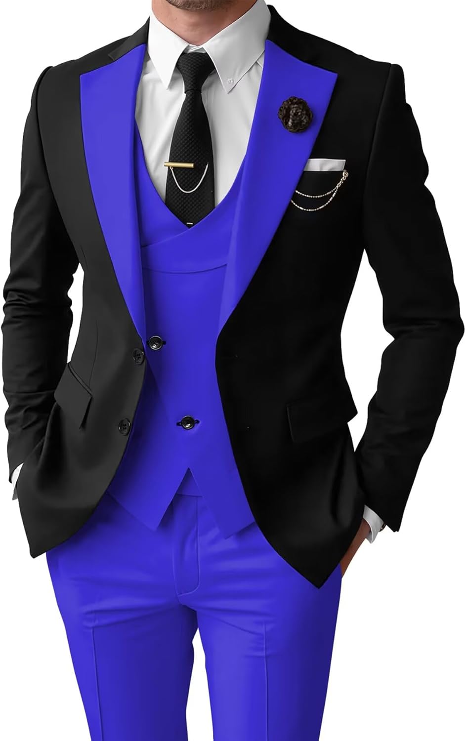 3 Piece Men Wedding Tuxedo Suit Set Regular Fit Men's Suit Blazer Vest Pants Prom Suits Set