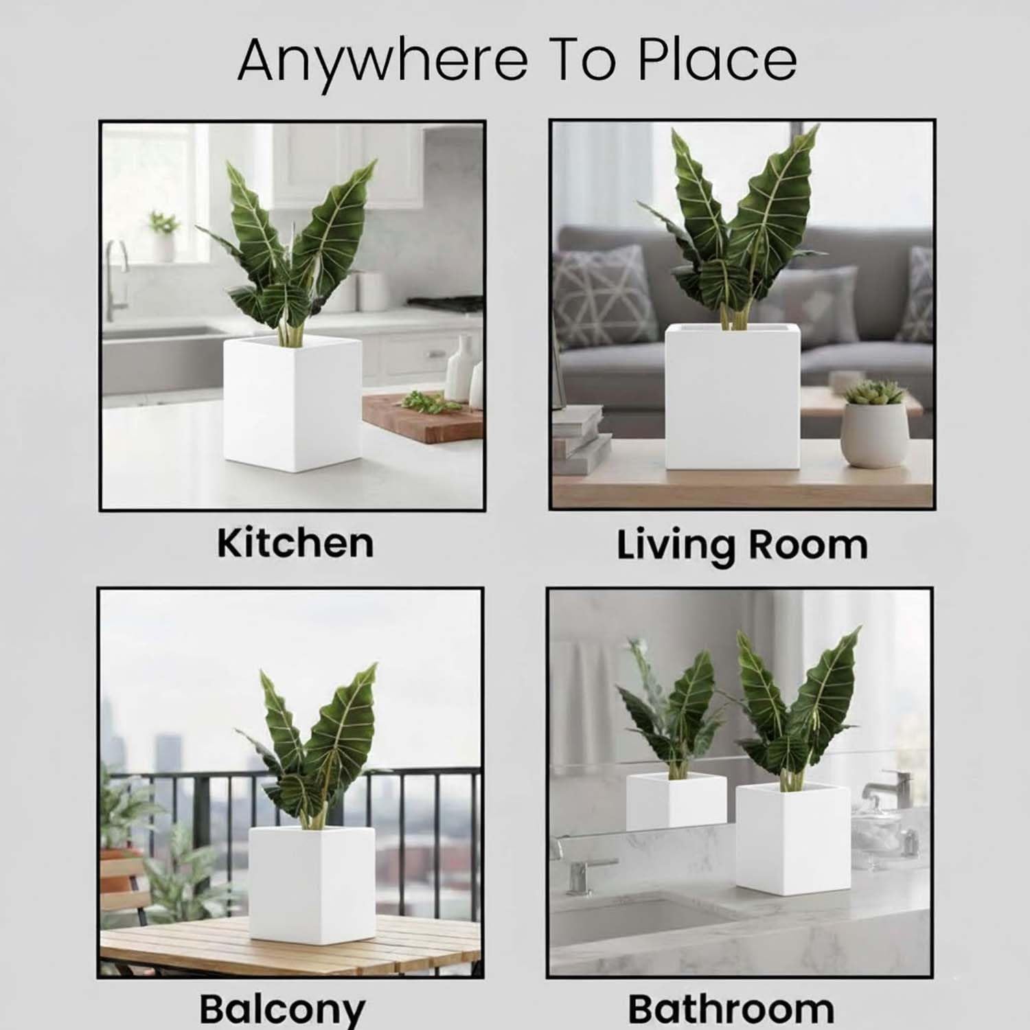 Go Hooked 12 Inch Cube Planter - Durable Outdoor Flower Pot -5