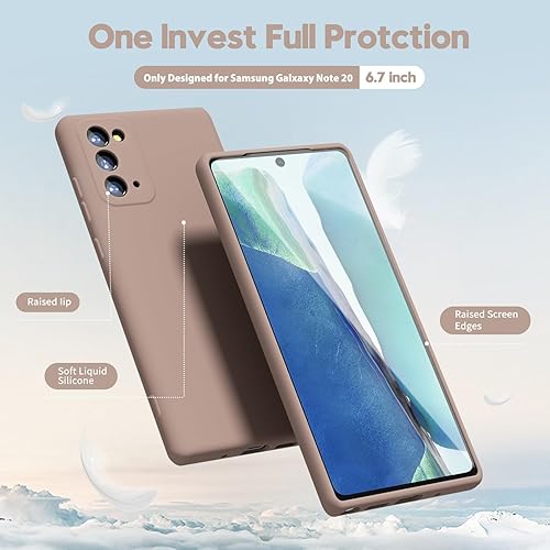 Miniatura 3 de oakxco Funda de silicona líquida para Samsung Galaxy Note 20 5G, bonita funda de gel de TPU suave delgada y delgada de goma suave para mujeres y