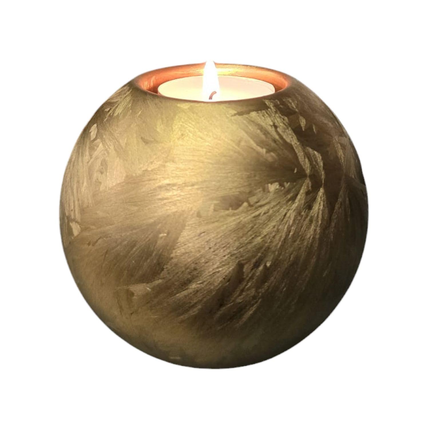 Mini Urn with Candle Holder | Elegant Glass Urn for Loved Ones | Terroso Urn Dog and Cat | 200ml Keepsake - Gold Frost โ image 1