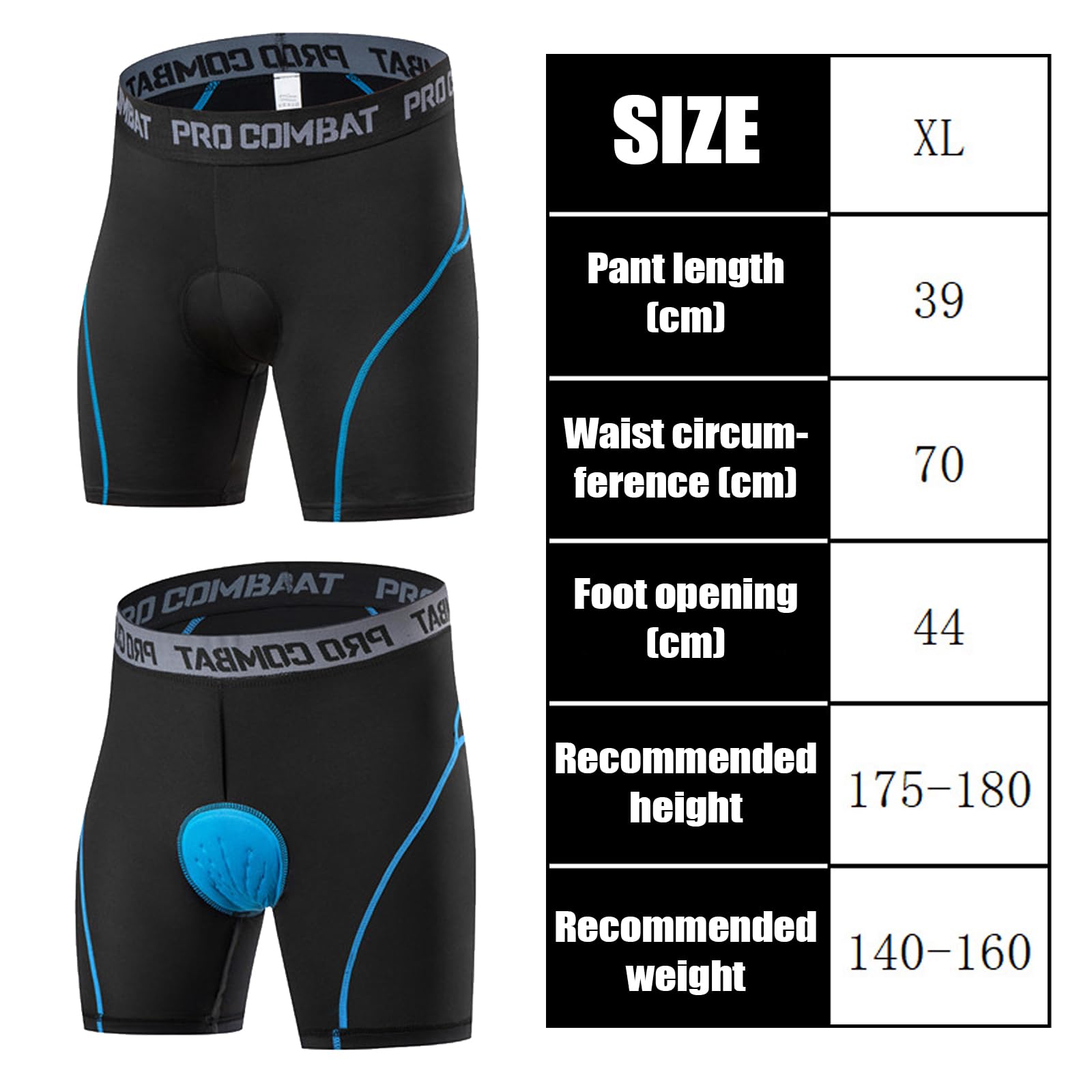 BDSHUNBF Culotte Ciclismo Hombre - Pantalón Corto Acolchado 3D para MTB y Bicicleta, Cómodo y Transpirable