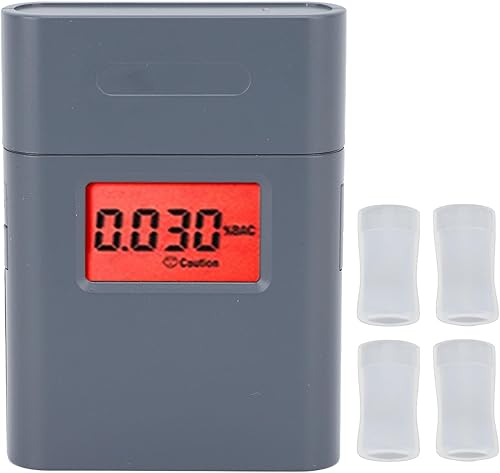 TOPINCN Alcoholímetro de alcohol, probador de alcohol portátil con pantalla LCD, probador de alcohol de aliento personal tipo soplado con 5
