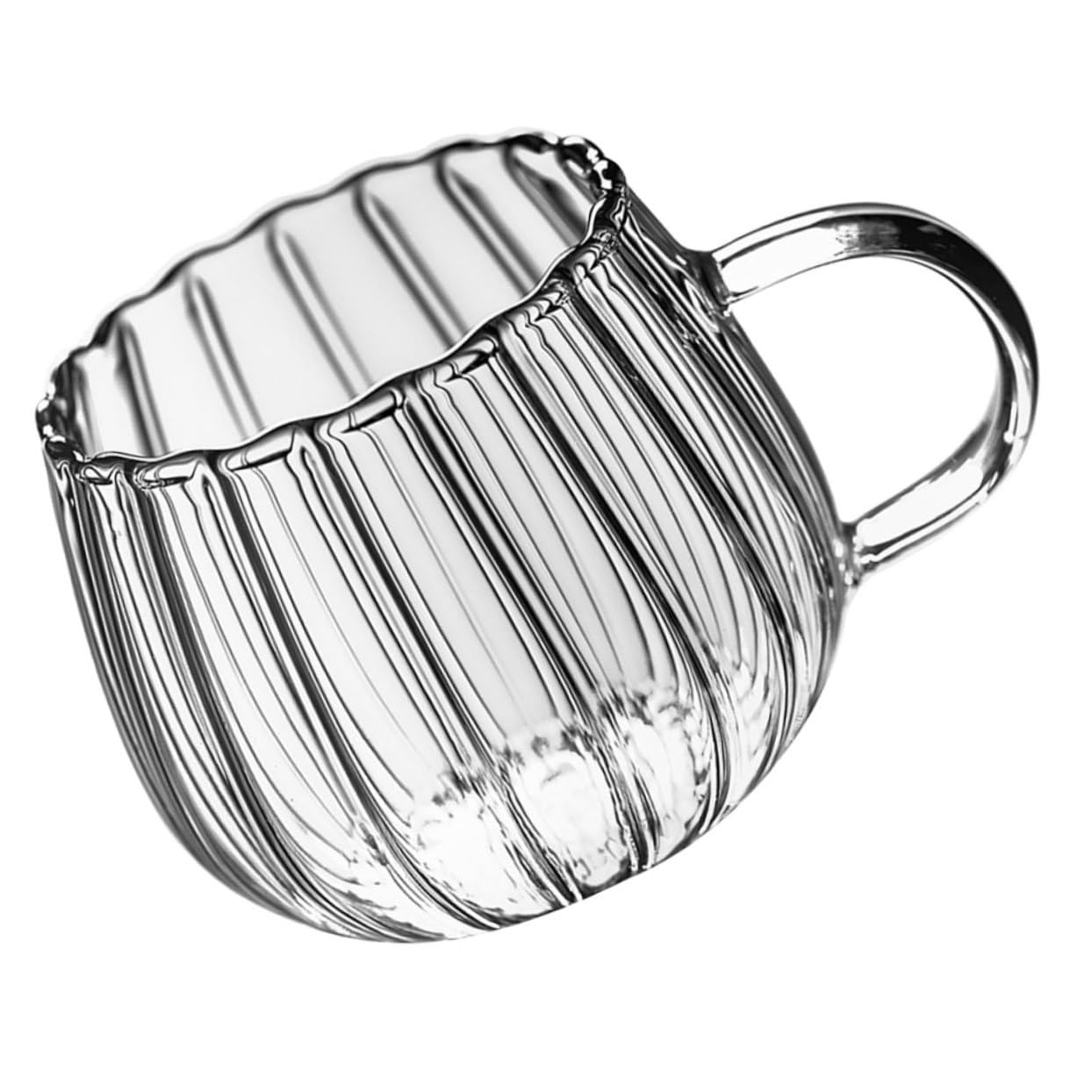 BRIGHTFUFU Clear Glass Water Cup Coffee Mugs Espresso Cup Clear Coffee Mug Drinking Glasses Water Glasses Glass Mug Tea Glasses Clear Tea Cups Clear Mugs Large Coffee Mug Tea Mug Transparent