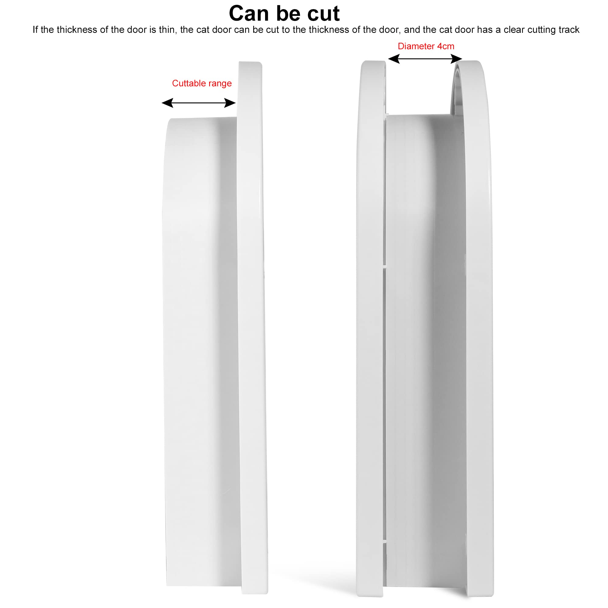 Wordcam Puerta interior para gatos, bloqueo de 2 vías para uso en interiores para gatos de hasta 20 libras, puertas de mascotas para gatos, gatitos y perros pequeños (blanco)