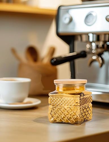 Miniatura 4 de Recipiente de almacenamiento de vidrio con tapas herméticas, tarro de caramelo de 20.3 onzas para café molido, bolsa de té, aperitivos, tarros de