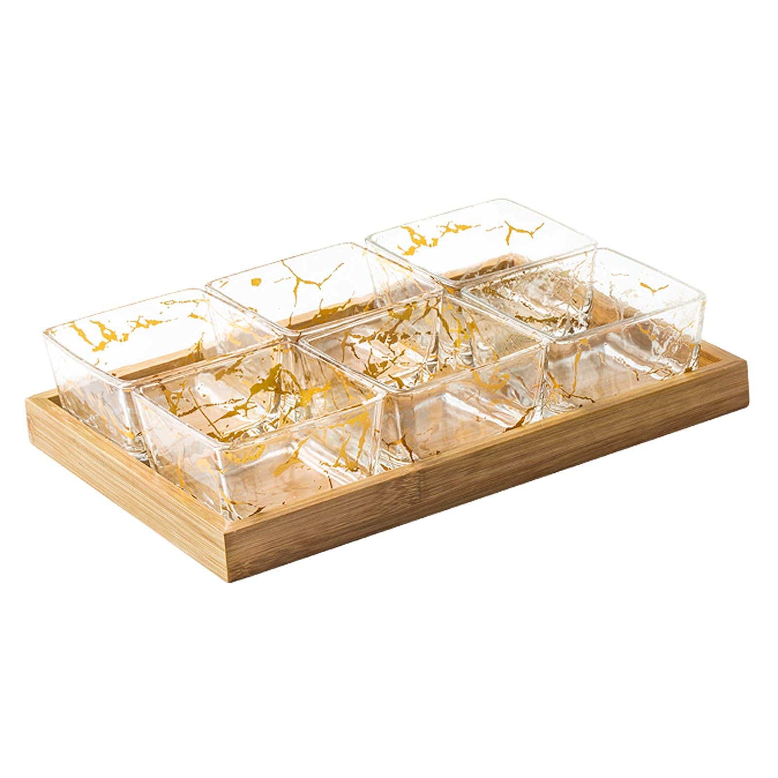 Vorspeisenteller Snackteller Glas-Dip-Schalen Mit Serviertablett Sojasauce Teller/Schalen, Gewürze Servierteller - Gut Für Snack Ketchup Sojasauce Obst Gewürzteller-B