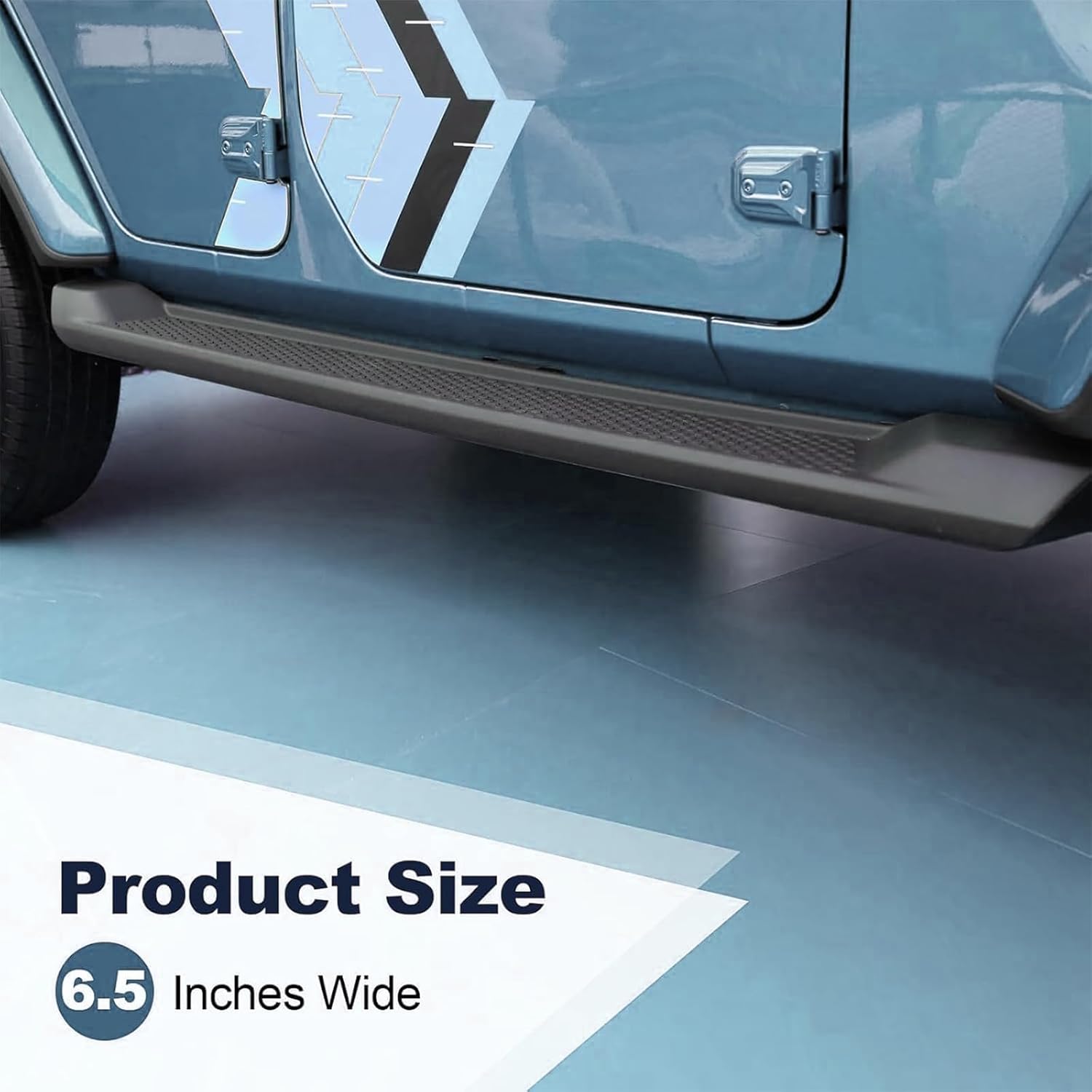 Perfit Liner 6.5 inches Running Boards & Side Steps for 2018-2026 Jeep Wrangler JL 4-Doors Nerf Bars Step Bars Step Rails Black
