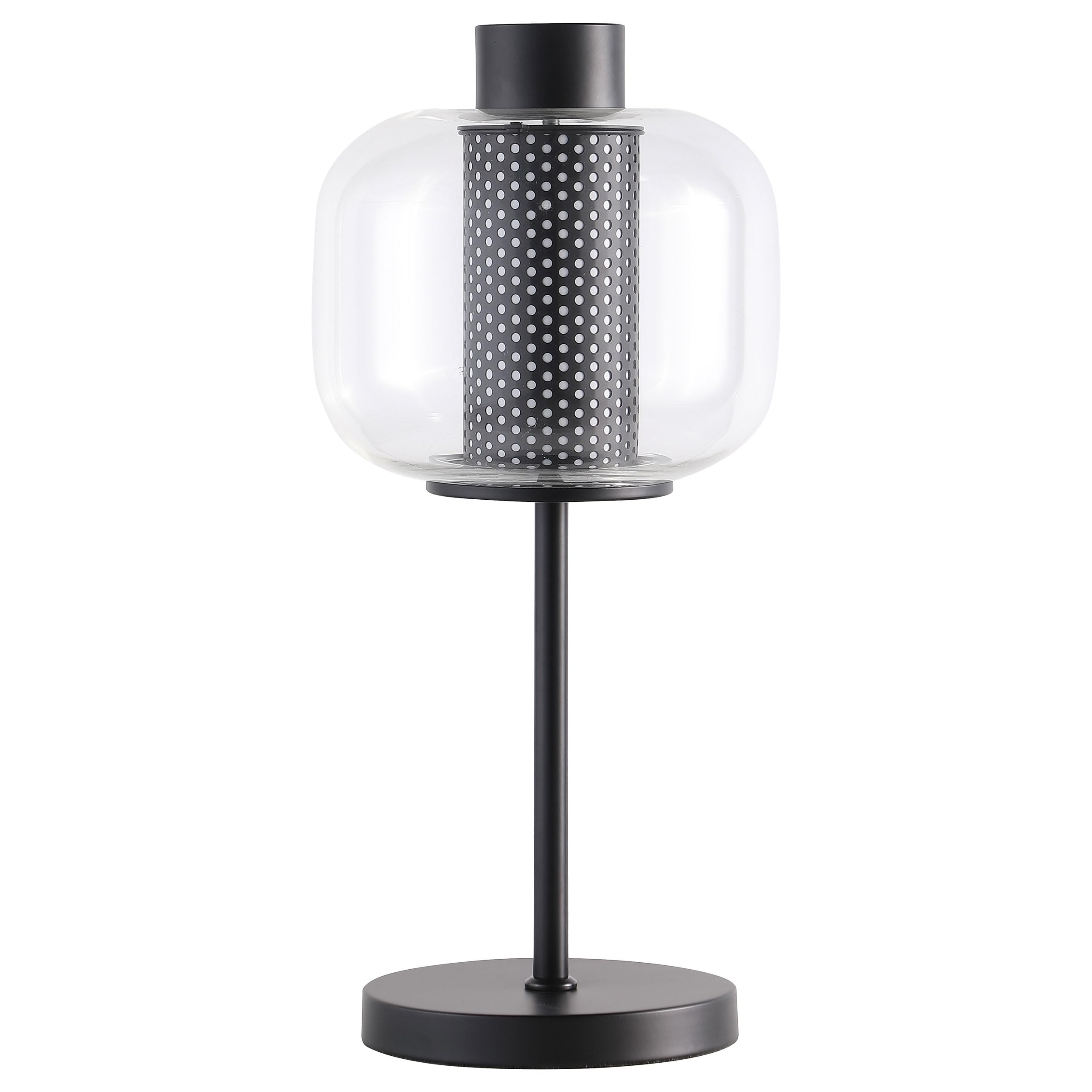 Coaster Home Furnishings Ingrid Glass Shade Bedside Table Lamp Black