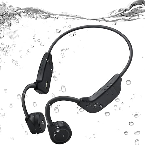 Bone Conduction Open-Ear Bluetooth Sport Headphones IPX8-Waterproof Swimming Wireless Earphones with Mic - MP3 Play Built-in 8G Memory Suitable for