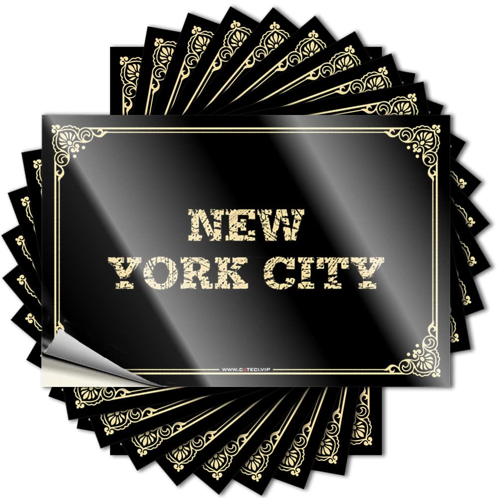 Label for Reading Adult Room Decor Teenager Uv Resistant New York City | Outdoor Bar Funny Signs Home(8X12CM-5Pcs)