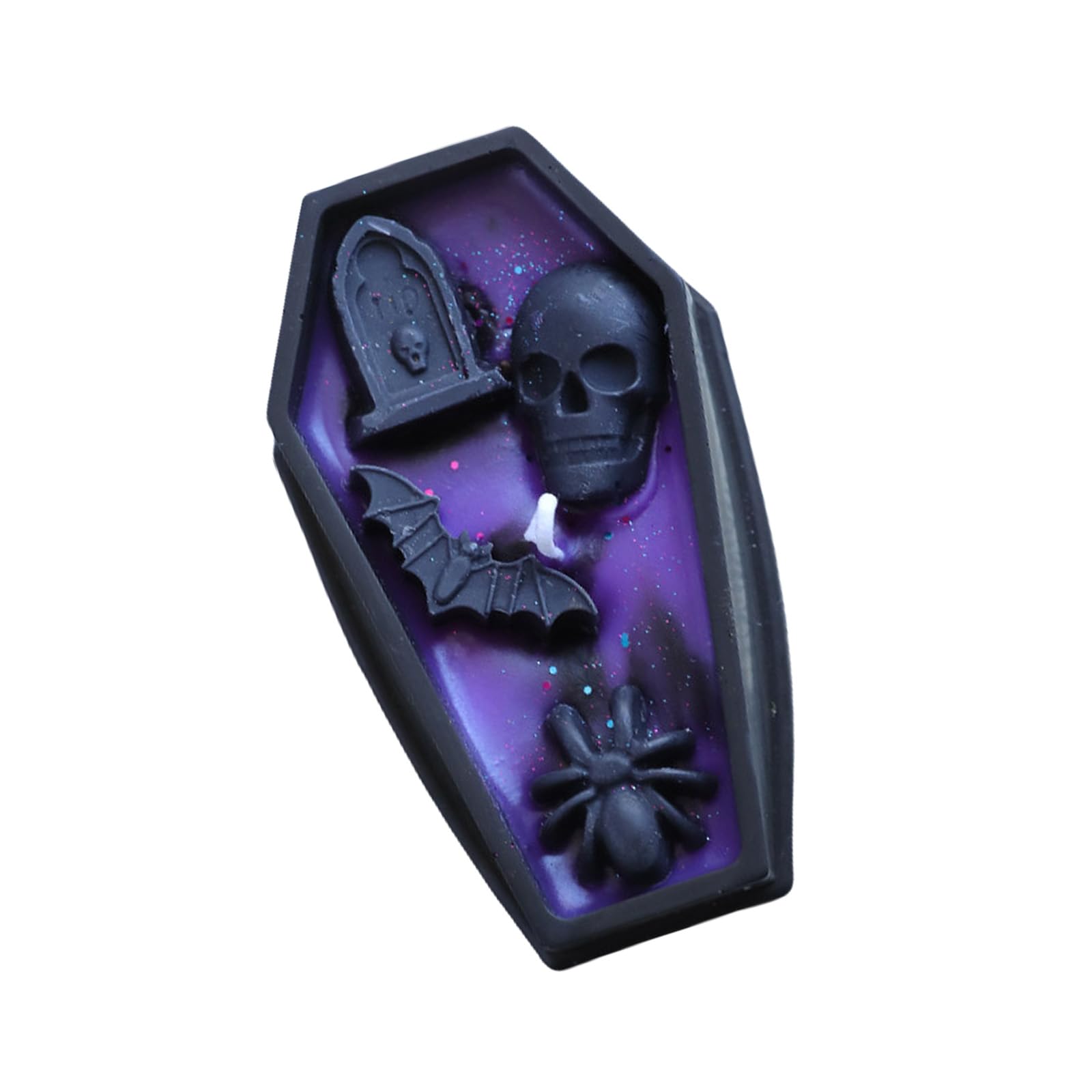 Shunzhong Skull Tombstone Embellished Halloween Coffins Plant Blend Long Burning Time Party Centerpieces Decoration Vampires Theme Decorative