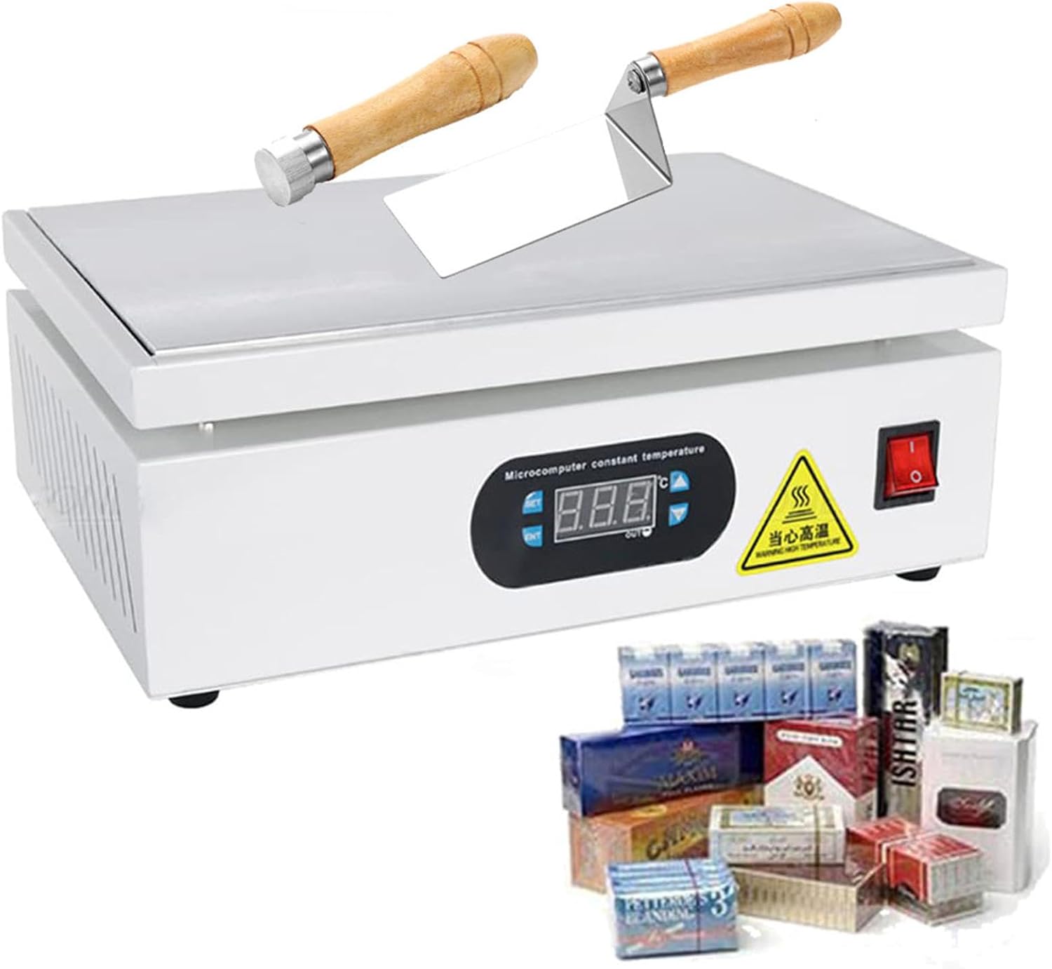 Cellophane Wrapping Machine, Desktop Heating Sealing Machine Manual Cellophane Overwrapping Packaging Machine for Cigarette, Cosmetics, Poker Box, PVC Heat Sealer Film