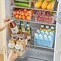MineSign 2Pack Roll Out Fridge Caddy Bins Pull Out Drawer with Wheels Refrigerator Organizer Bins with Handles Divided Fruit Caddy for Fridge Pantry Cabinet Storage Cans Drinks