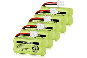 Floureon 2.4 Volt 400mAh Ni-MH Battery Pack, Pack of 5
