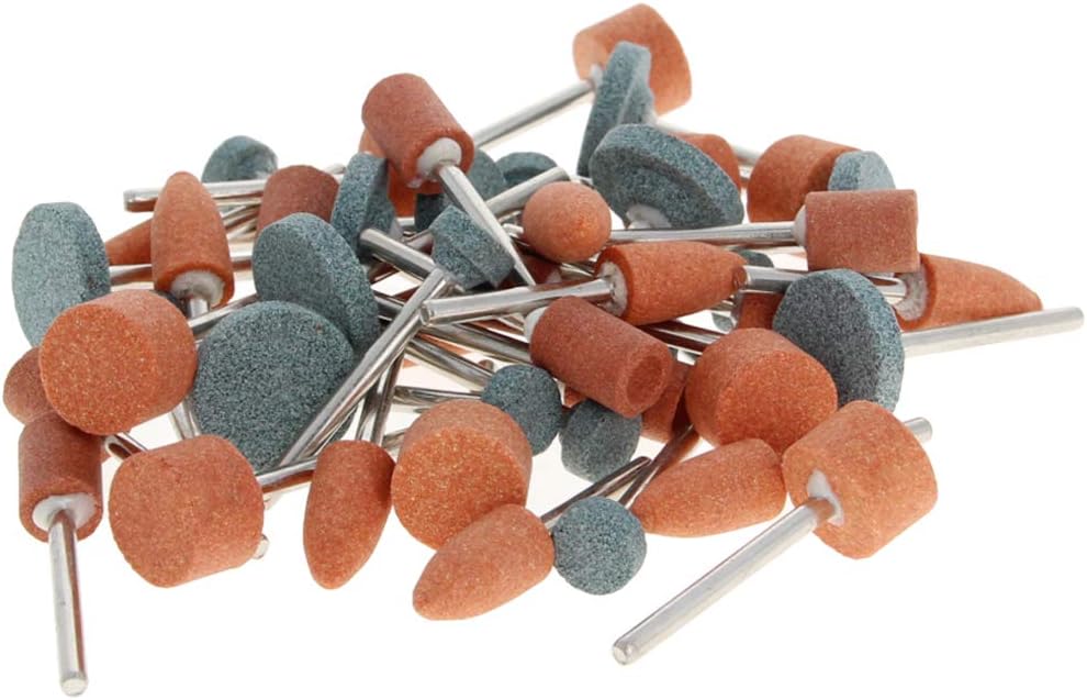 Utoolmart Abrasive Stone Points Set Grinding Wheel Polishing Head Bit with 3 mm Shank 15 Pcs