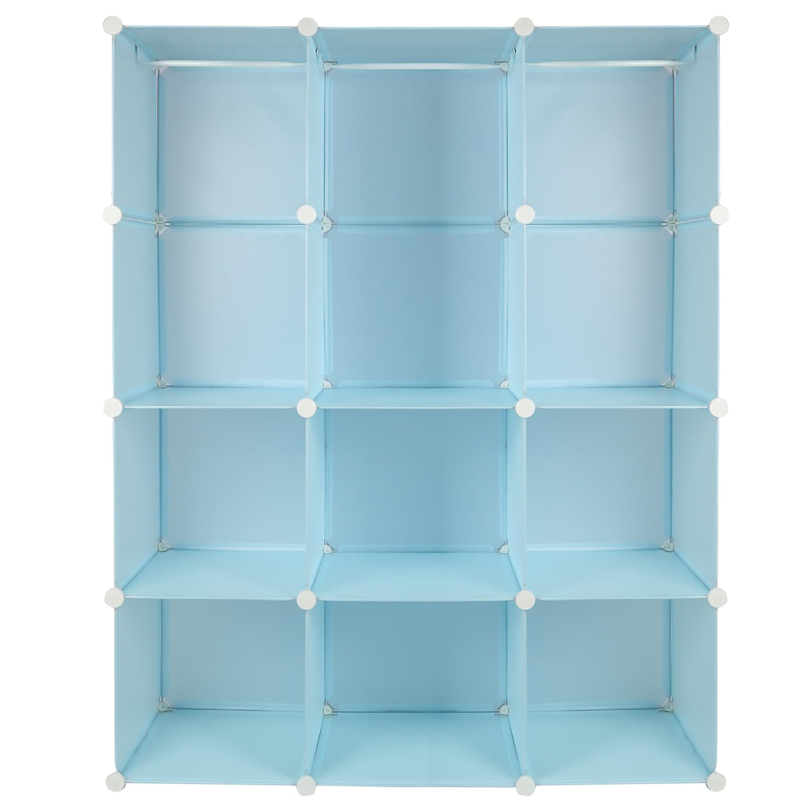 LANTUS Armoire Penderie Portable, Étagère de Rangement, Cubes de Stockage Modulaire en Plastique, Assemblage Facile pour Vêtements, Accessoires, Jouets,110 * 145 * 37cm-Bleu
