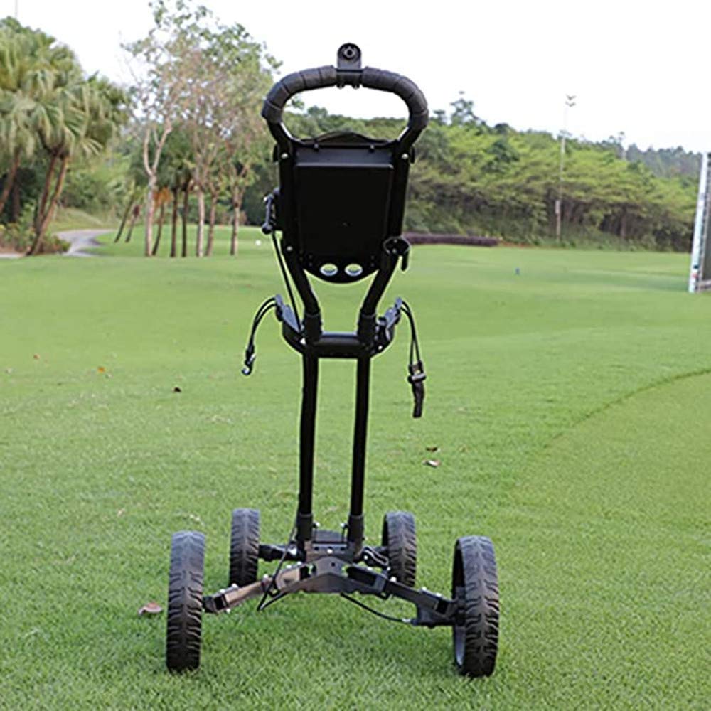 zaizai Faltbarer Golfwagen Mit 4 Rädern, Zusammenklappbarer Push-Bag-Wagen, Golf-Zugwagen Mit Regenschirmhalter Und Handbremse