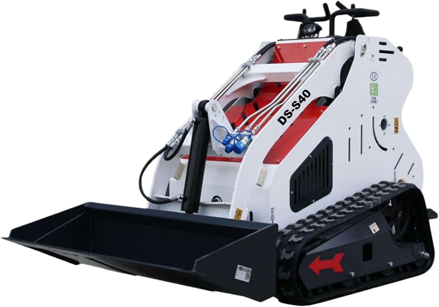 Standing-on Crawler 13.5 HP Double Cooling Mini Skid Steer Loader With B&S Engine, Match Track Loader Attachments, Pallet Forks, Grapple, Auger, Track Loader for Farm