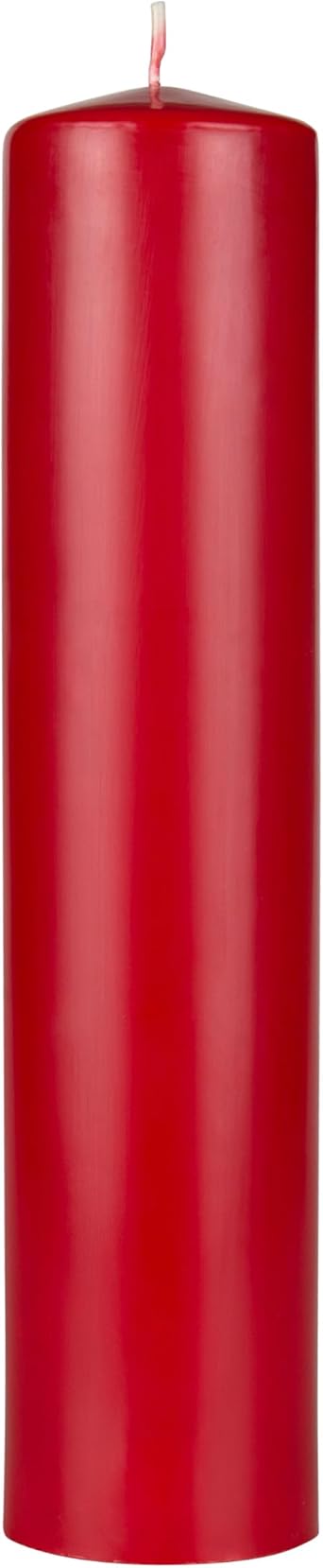 Mega Candles 1 pc Unscented Solid Dome Top Red Pillar Candles, Hand Dipped Overlay Wax Candle 2 Inch x 9 Inch, Home Decor, Spas, Weddings, Festivities, Party, Events, Memorials, Vigils, Prayers