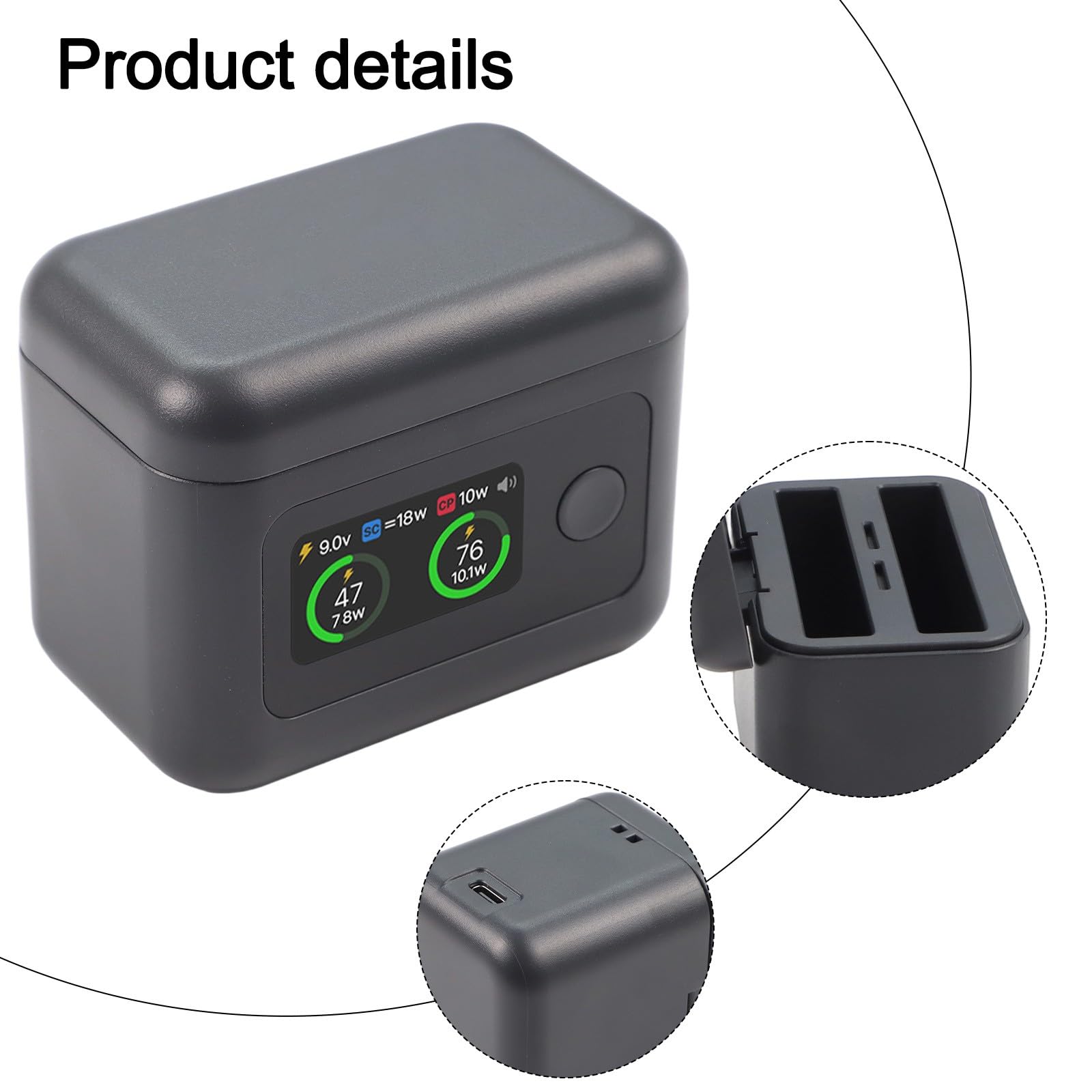 Hub di ricarica, caricabatterie per Insta360 X5, ricarica rapida da 27 W con display a LED, stazione di alimentazione a doppio slot, custodia portatile da viaggio