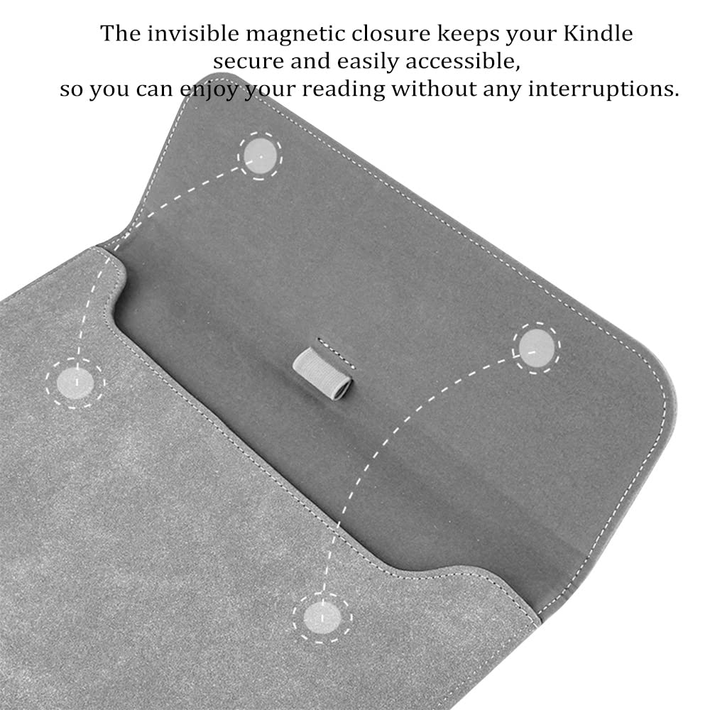 Custodia Per Kobo Elipsa 2E 10.3'' - In Pelle Scamosciata, Impermeabile, Con Passapenna E Chiusura Magnetica - Foto 2