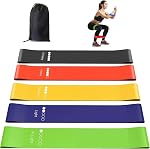 5 Resistance Levels Exercise Bands, Elastic Exercise Loop Bands for Home Fitness, Workouts, Strength Training, Gym, Fitness Workout Bands for Yoga, Stretching, Pilates