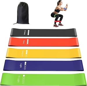 5 Resistance Levels Exercise Bands, Elastic Exercise Loop Bands for Home Fitness, Workouts, Strength Training, Gym, Fitness Workout Bands for Yoga, Stretching, Pilates