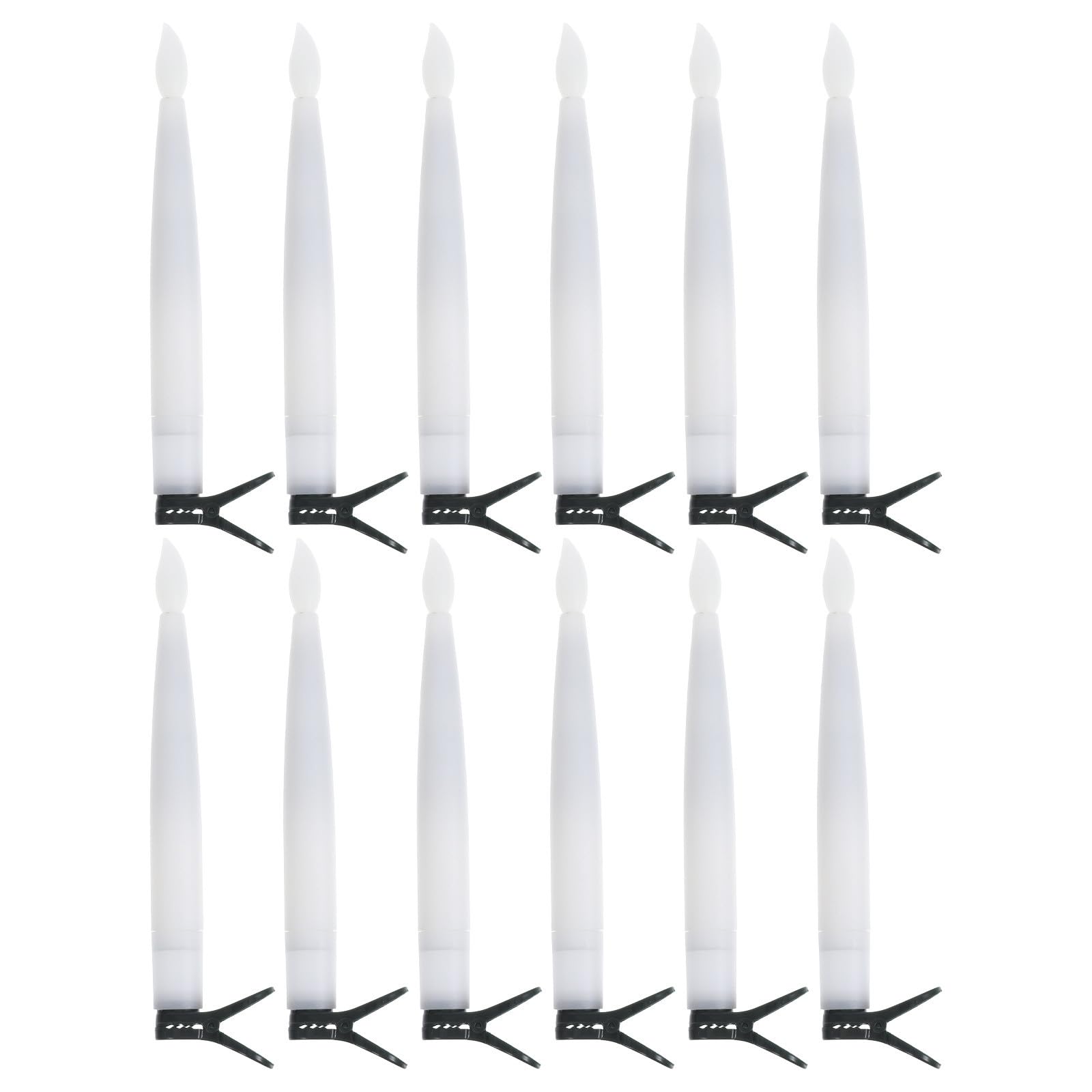 Velas LED cónicas sin llama PRETYZOOM de plástico resistente con clips para árbol 8