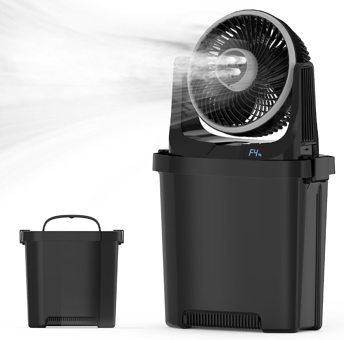 EasyAcc Portable Air Cooler Fan,20000mAh Battery 116Hrs,7000ML Water Tank,Misting Camping fan 3 Spray Mister,Remote, 3-in-1 Fan for Home, Bedroom, Kitchentchen,Outdoor