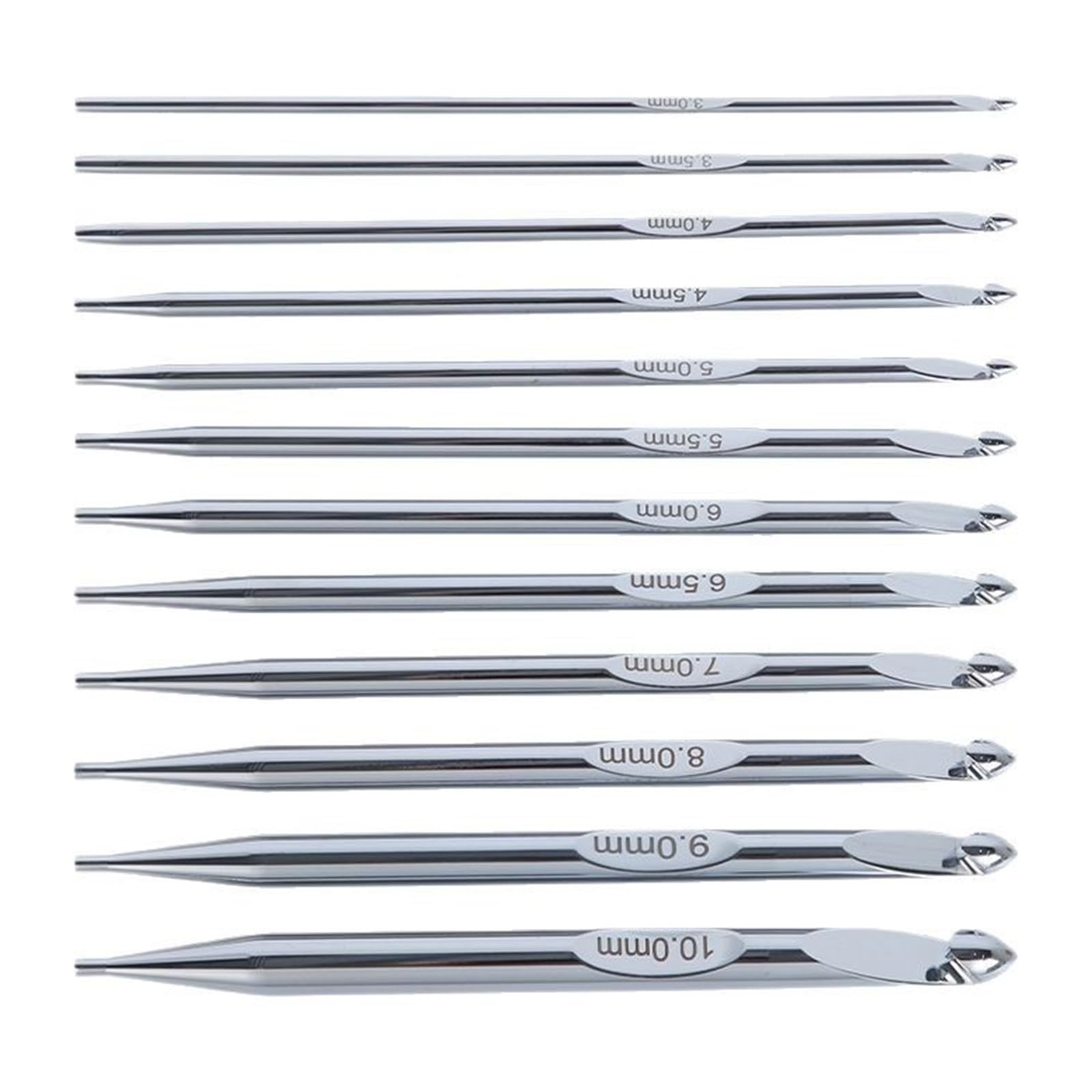 Juego de 12 agujas de ganchillo tunecinas con cable de 3 mm a 10 mm con funda de cuero para tejer agujas de ganchillo de aluminio