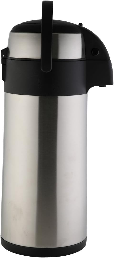 axentia Large Coffee Airpot, Double Walled Stainless Steel - Great for Entertaining with Hot or Cold Beverages - Airpot Flask 5L