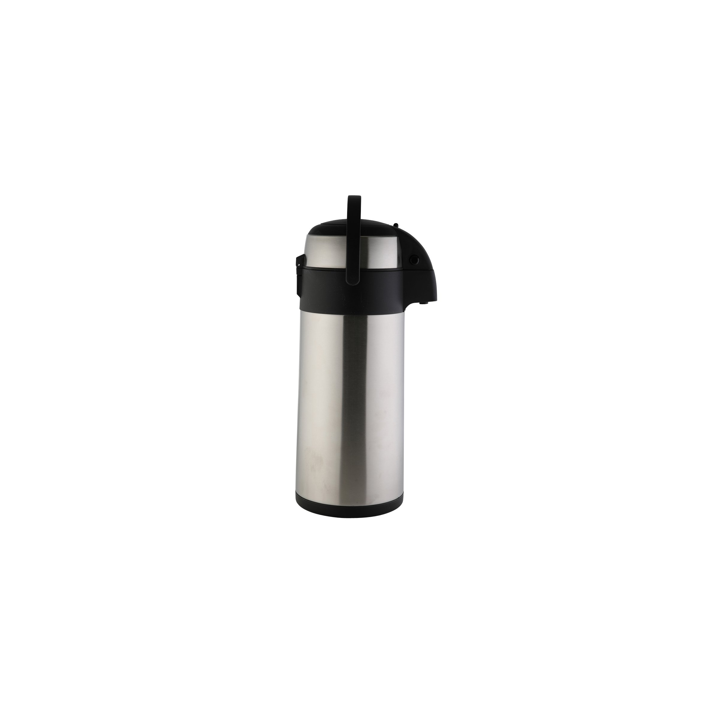 Axentia Caraffa Termica brocca con meccanismo a Pompa in Acciaio Inox a Doppia Parete Bevande Calde e Fredde, capacità: 5 l, Nero/Argento