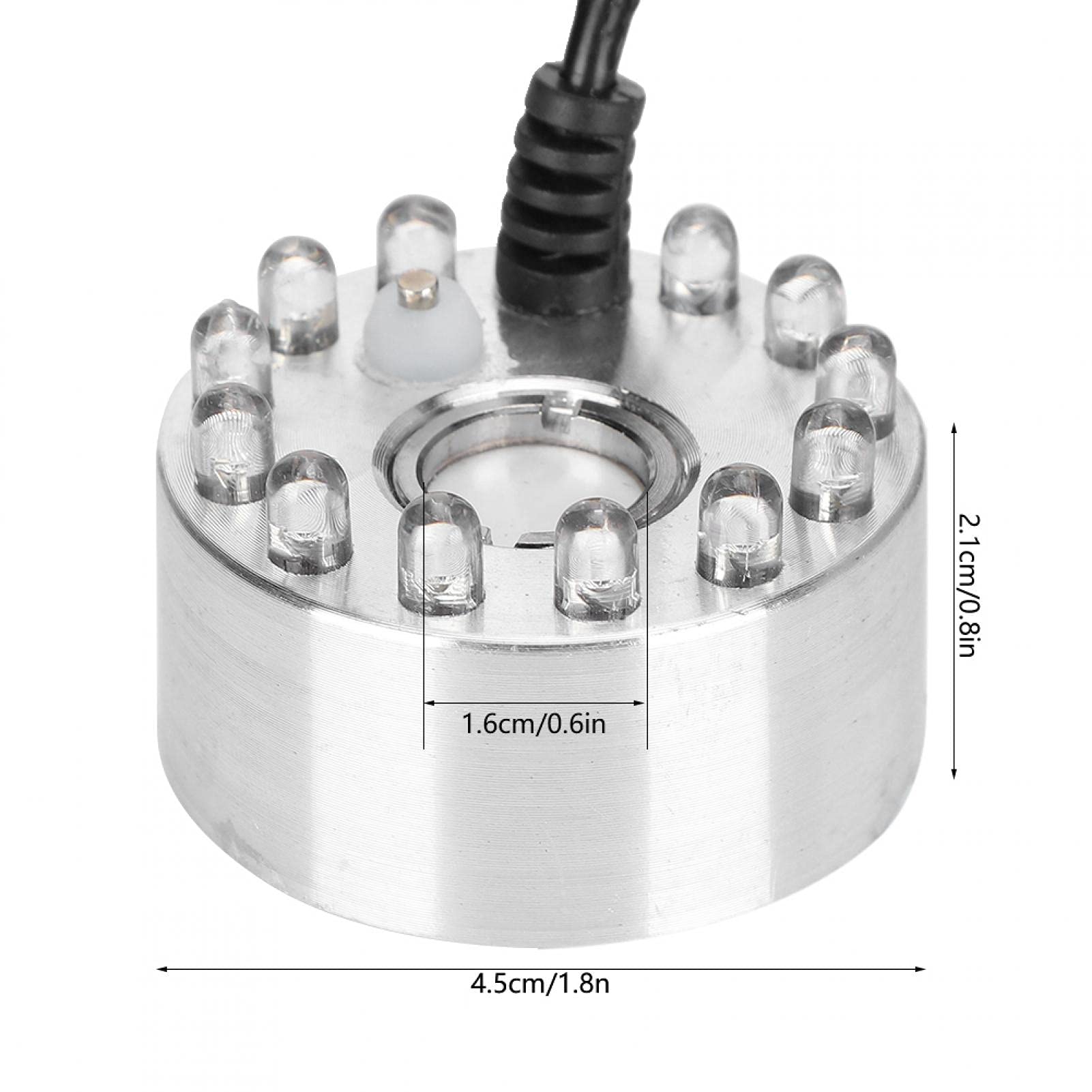 Haofy Mist Maker Fogger, Mini Ornamento per Fontana d'Acqua Mist Fog Maker Atomizzatore con Decorazione Paesaggistica a 12 Luci(EU)